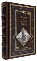 Гомер Одиссея и Иллиада в кожаном переплете